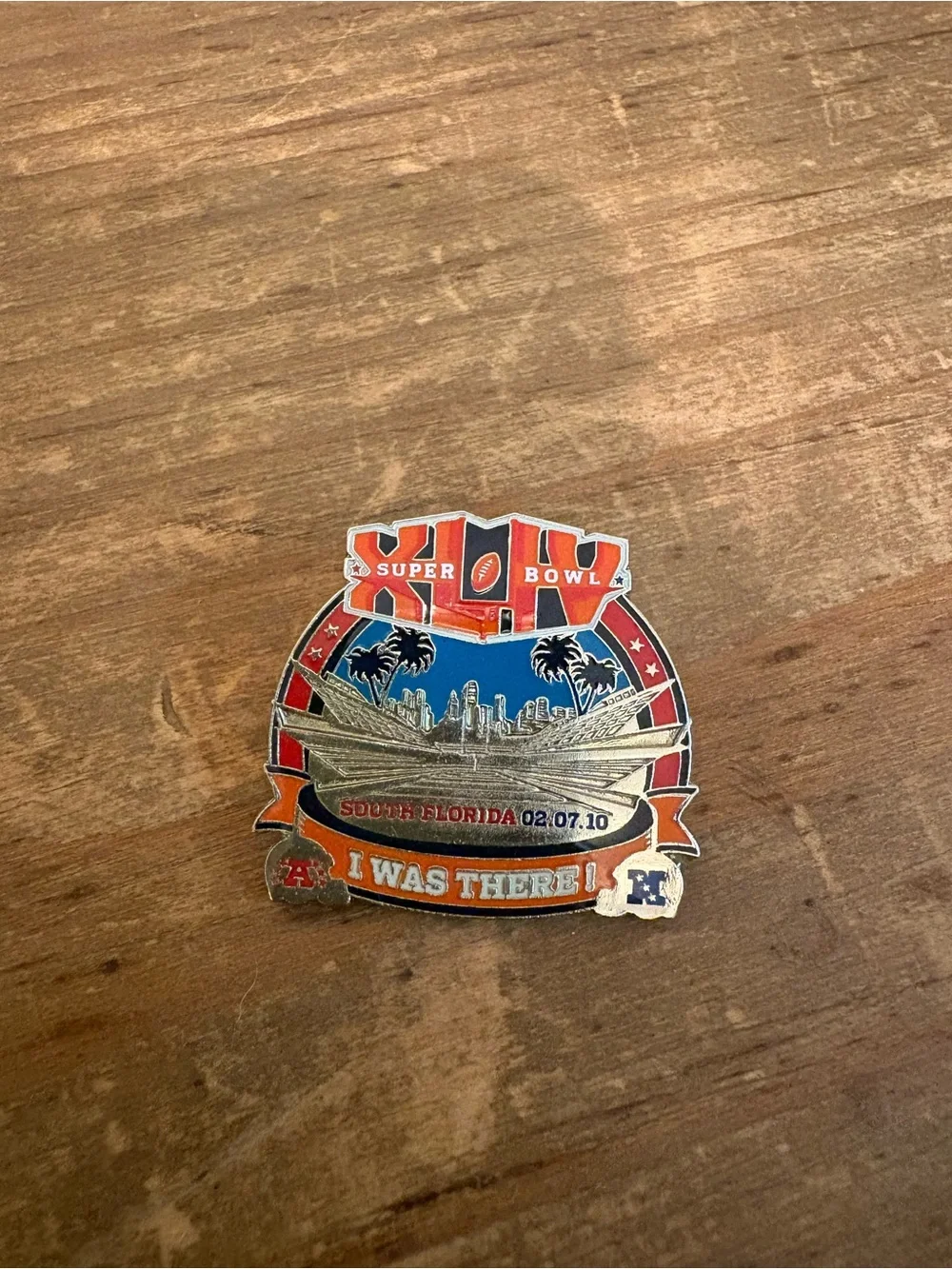 Super Bowl XLIV South Florida Commemorative Pin - Blue & Red